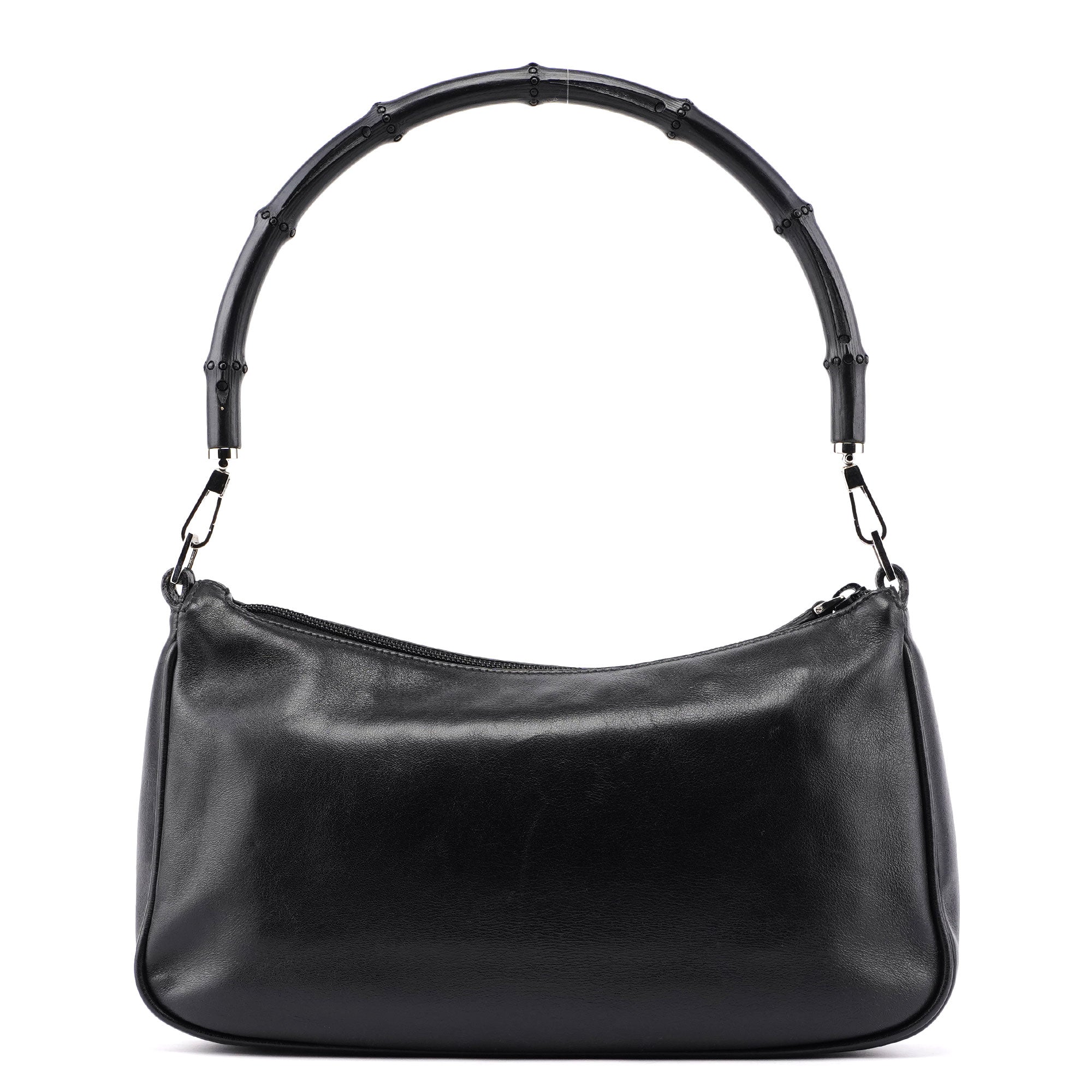 Gucci Black Calfskin Bamboo Shoulder Bag