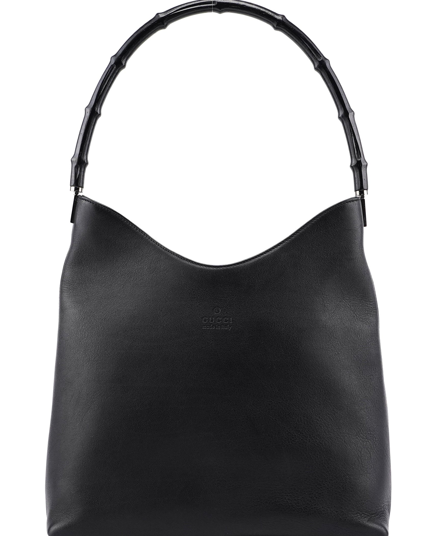 Gucci Black Calfskin Bamboo Shoulder Bag