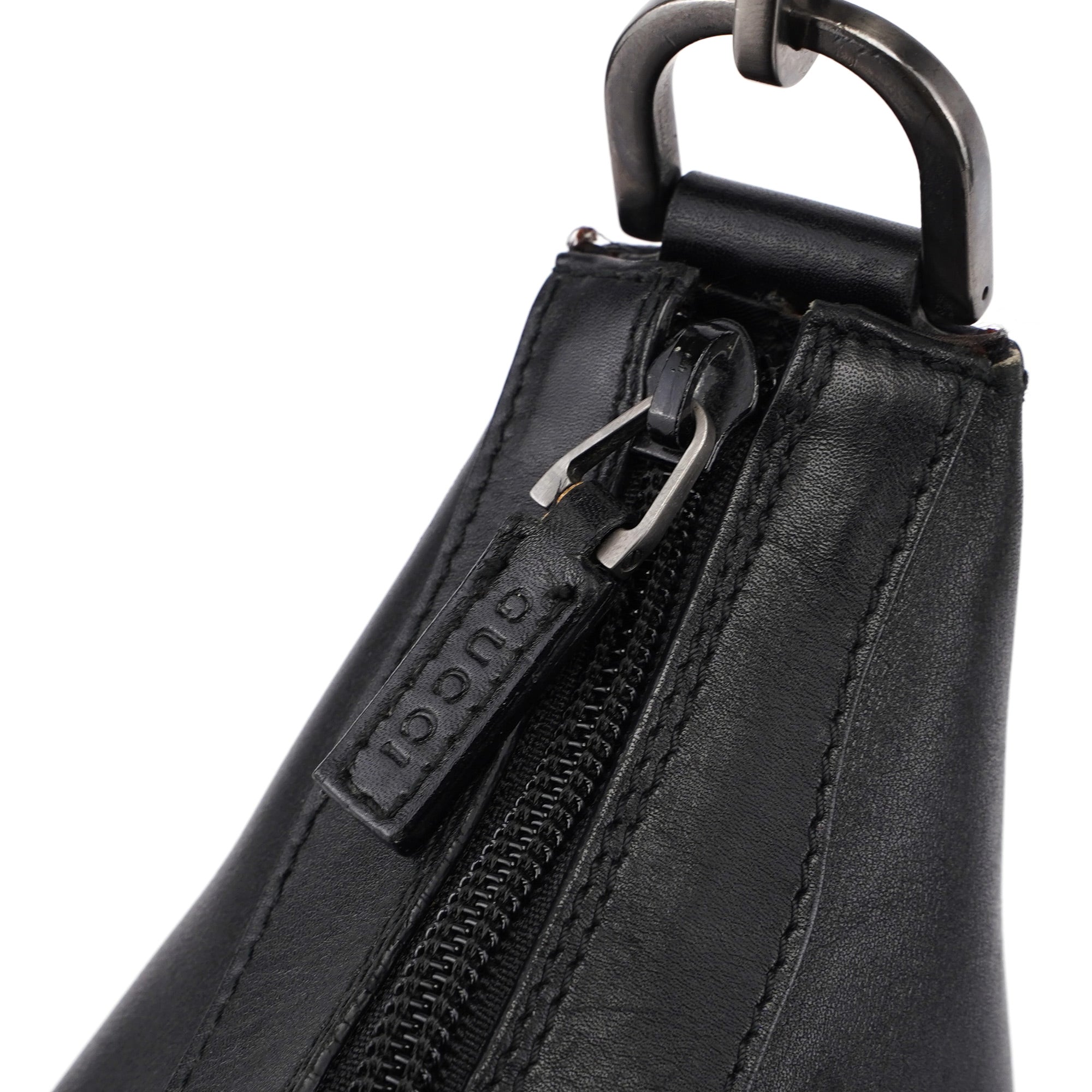 Gucci Black Calfskin Bamboo Shoulder Bag