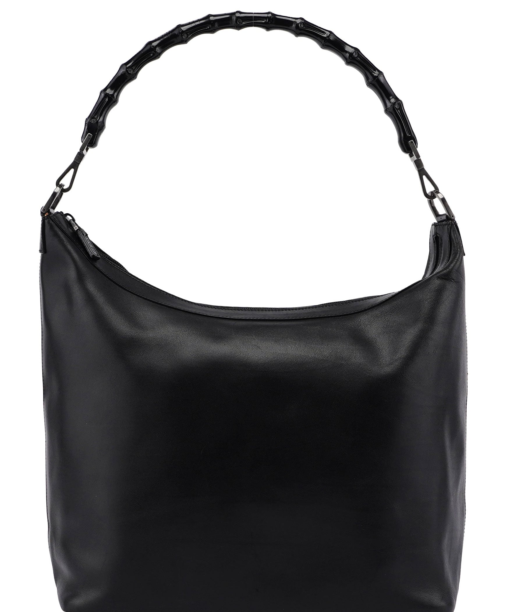 Gucci Black Calfskin Bamboo Shoulder Bag