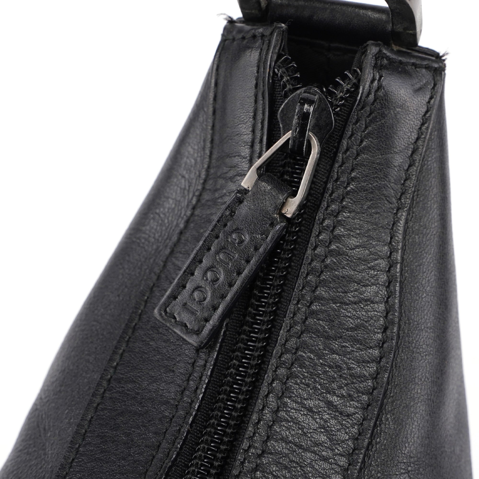 Gucci Black Calfskin Bamboo Shoulder Bag