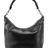Gucci Black Calfskin Bamboo Shoulder Bag