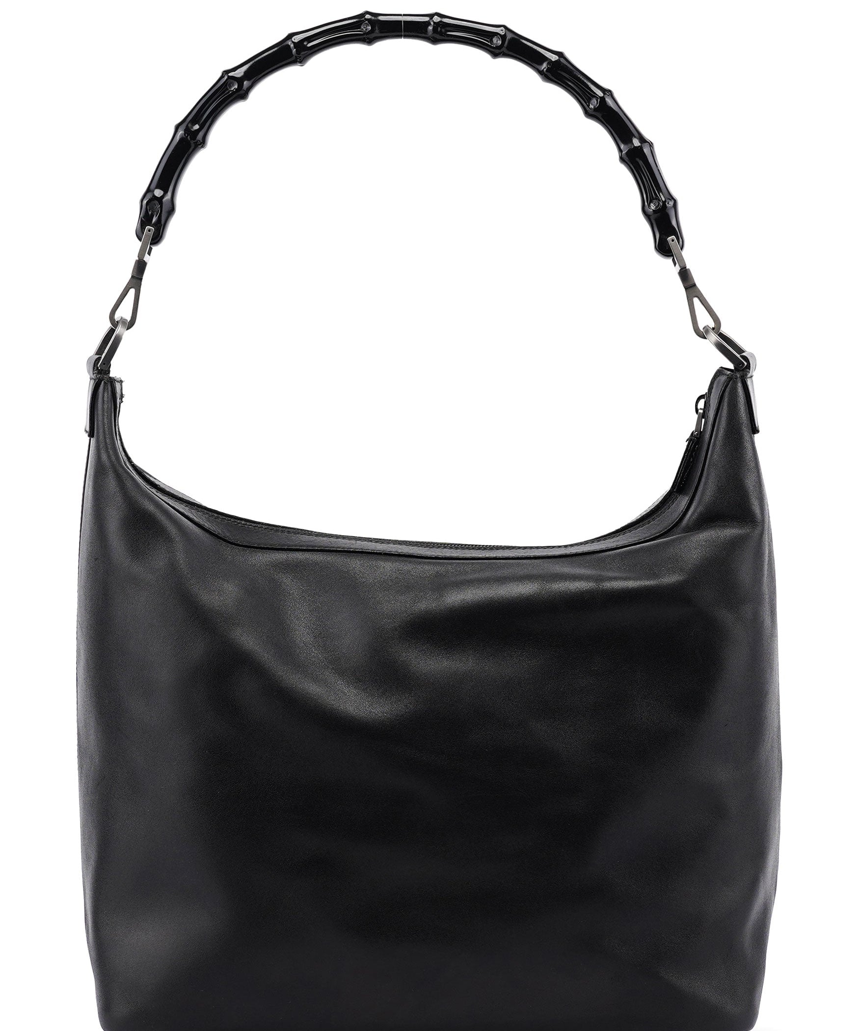Gucci Black Calfskin Bamboo Shoulder Bag