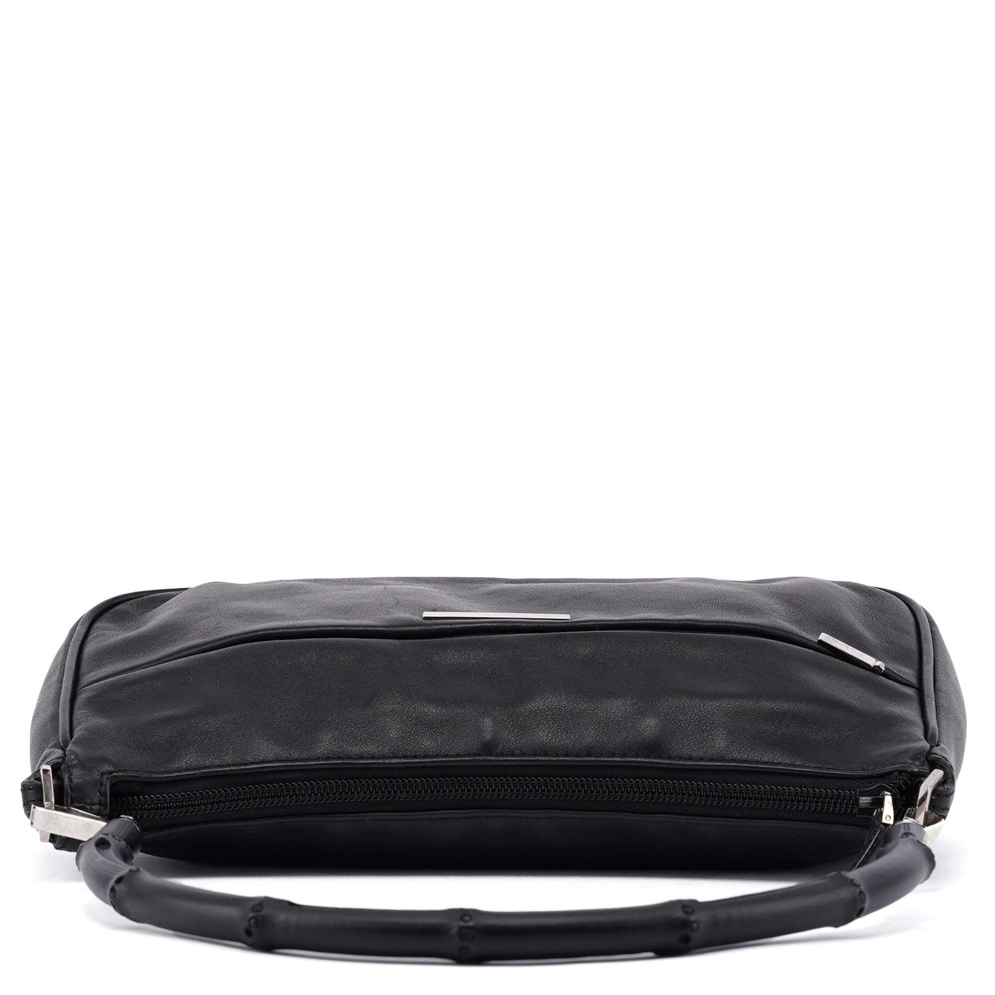 Gucci Black Calfskin Bamboo Shoulder Bag