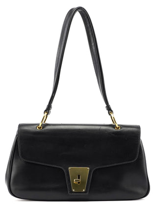 Gucci Black Calfskin Buckle Closure Bag