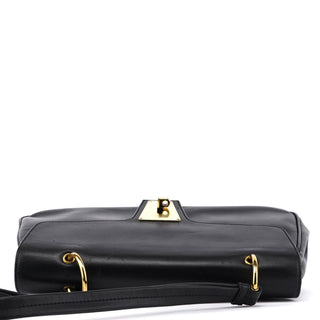 Gucci Black Calfskin Buckle Closure Bag