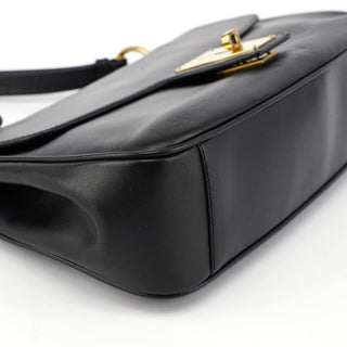 Gucci Black Calfskin Buckle Closure Bag