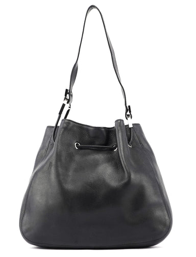 Gucci Black Calfskin Drawstring Shoulder Bag