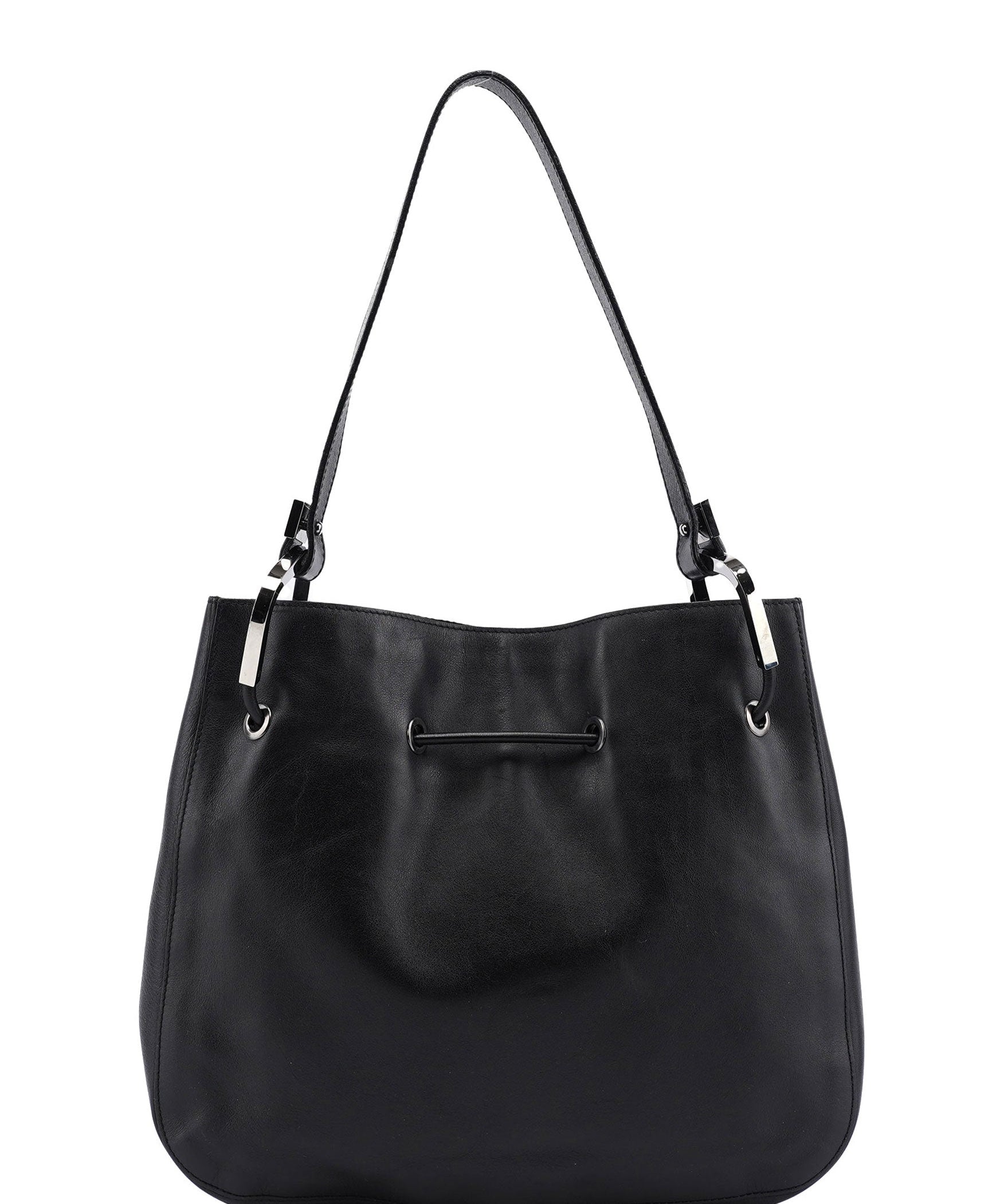 Gucci Black Calfskin Drawstring Shoulder Bag