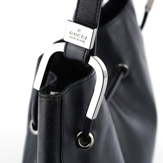 Gucci Black Calfskin Drawstring Shoulder Bag