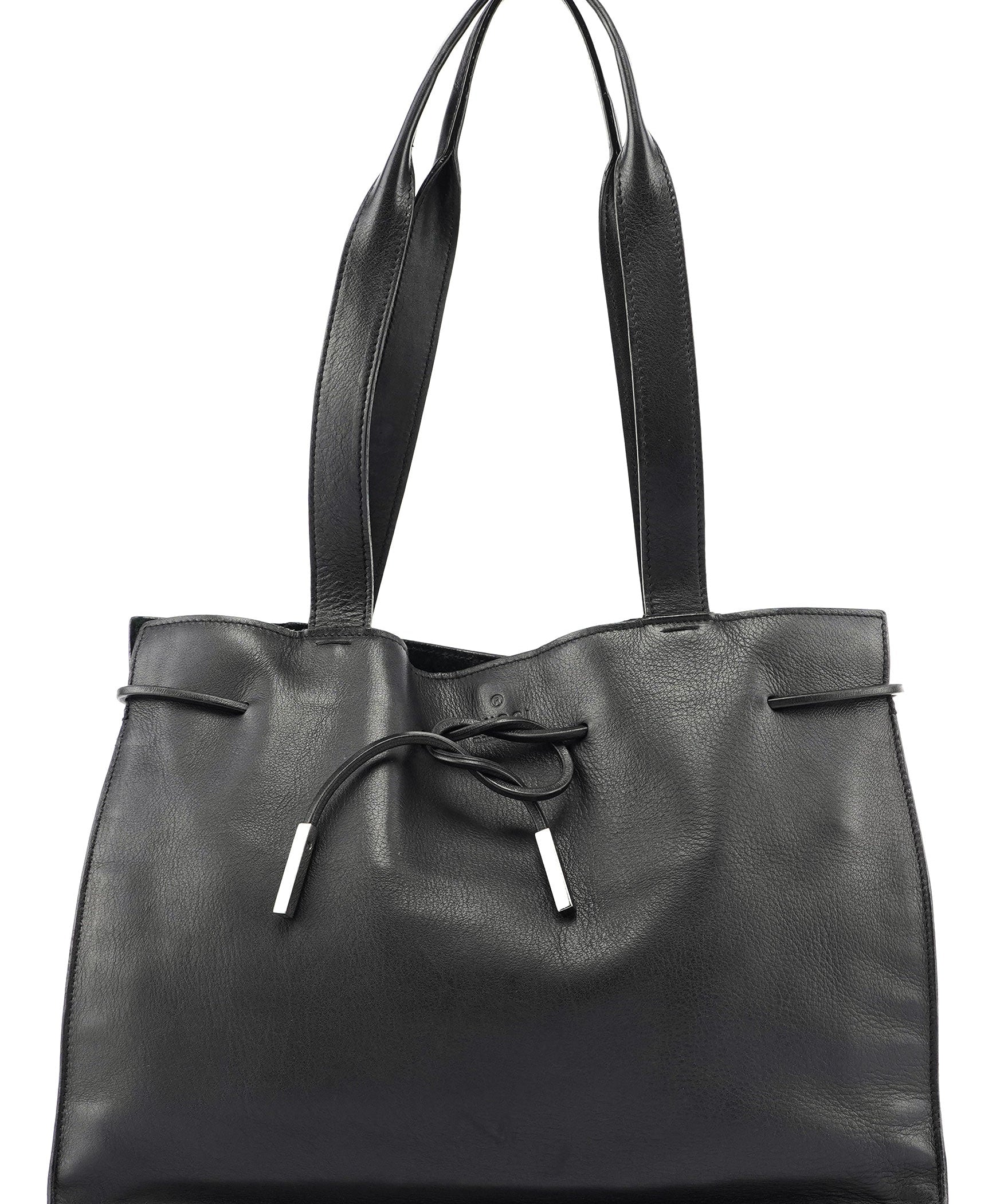 Gucci Black Calfskin Drawstring Tote