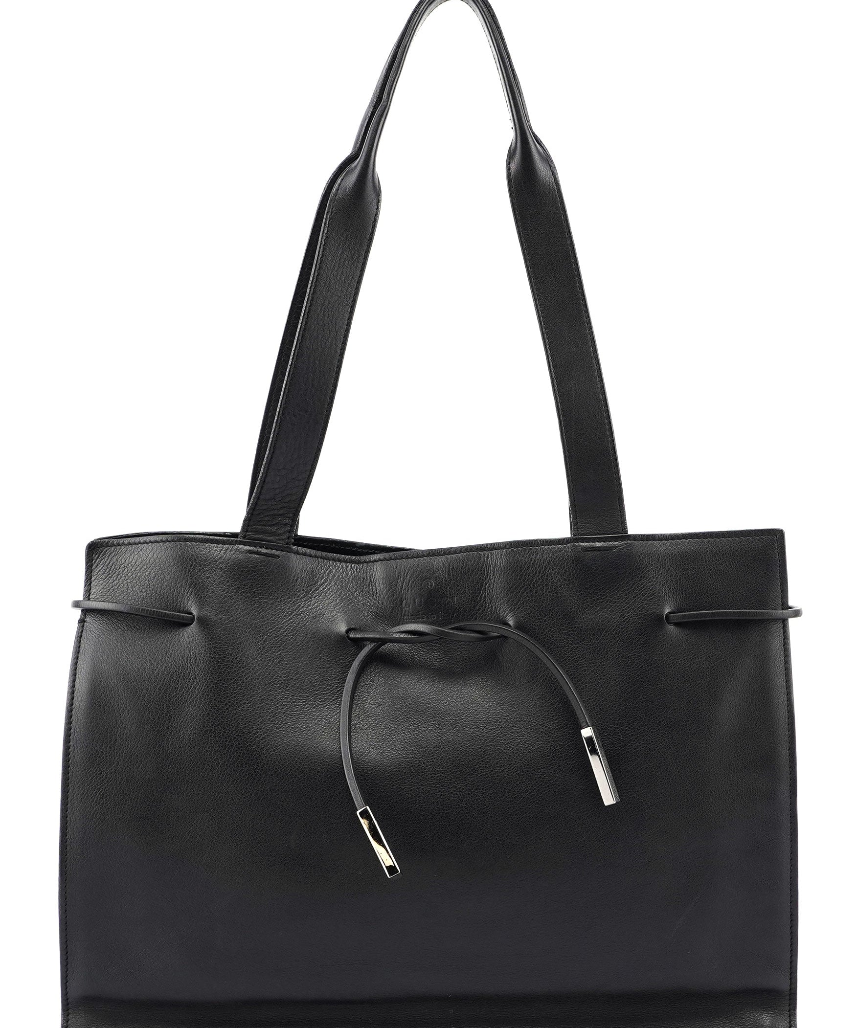 Gucci Black Calfskin Drawstring Tote Bag