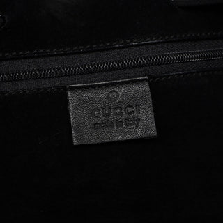 Gucci Black Calfskin Drawstring Tote Bag