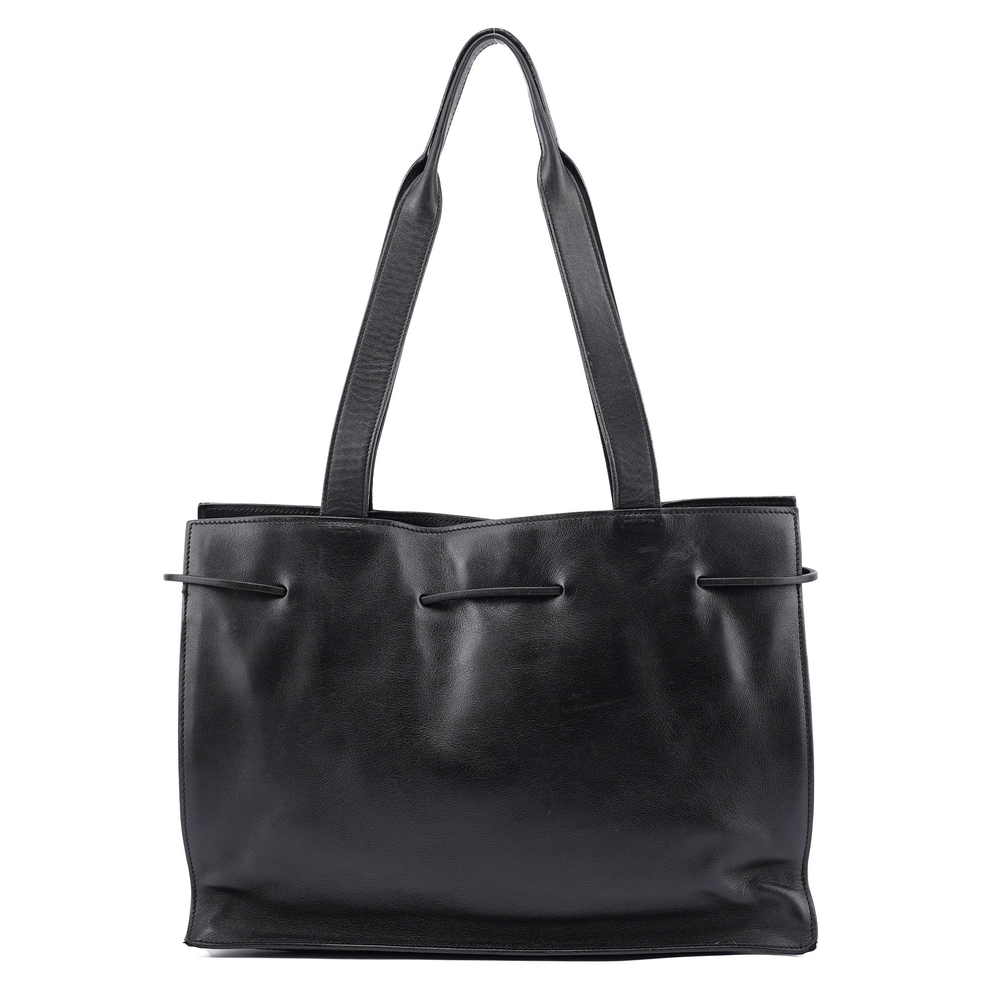 Gucci Black Calfskin Drawstring Tote Bag