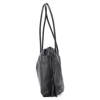 Gucci Black Calfskin Drawstring Tote Bag