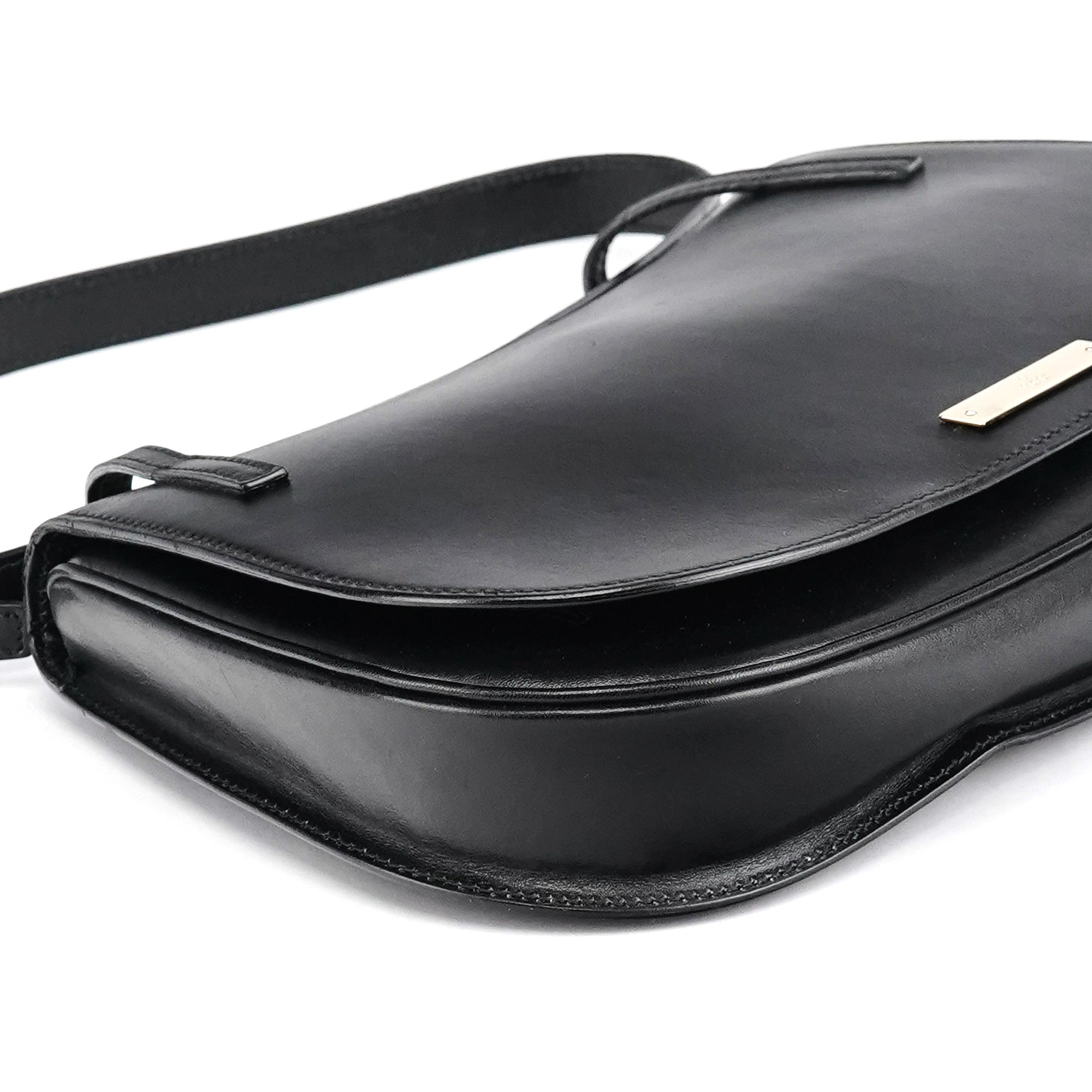 Gucci Black Calfskin Flap Shoulder Bag