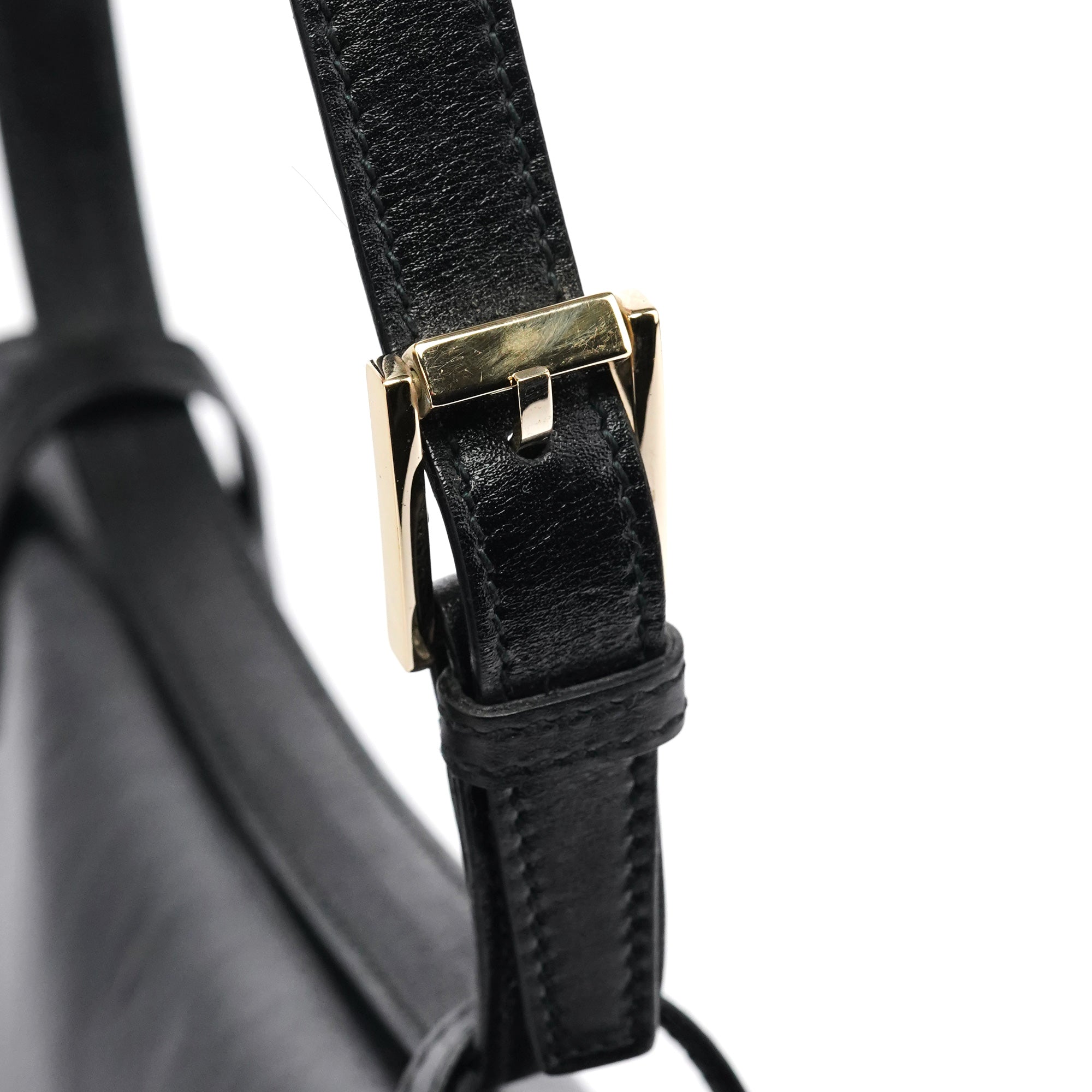 Gucci Black Calfskin Flap Shoulder Bag