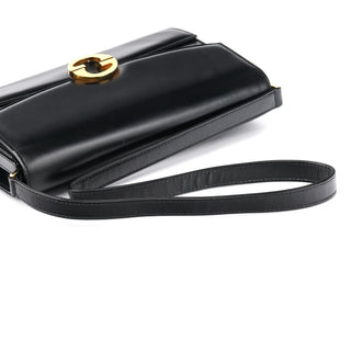 Gucci Black Calfskin GG Shoulder Bag
