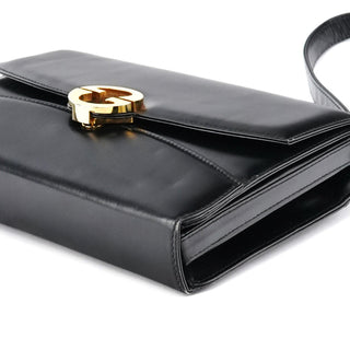 Gucci Black Calfskin GG Shoulder Bag