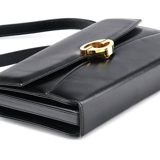 Gucci Black Calfskin GG Shoulder Bag
