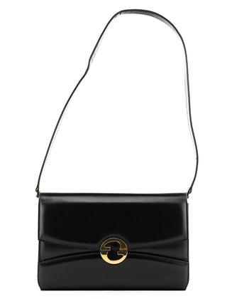 Gucci Black Calfskin GG Shoulder Bag