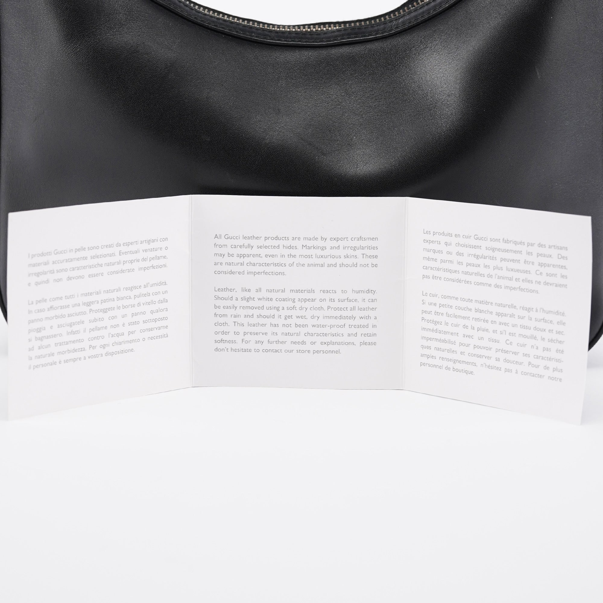 Gucci Black Calfskin Hobo Shoulder Bag