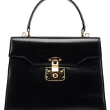 Gucci Black Calfskin Ladylock Top Handle Bag