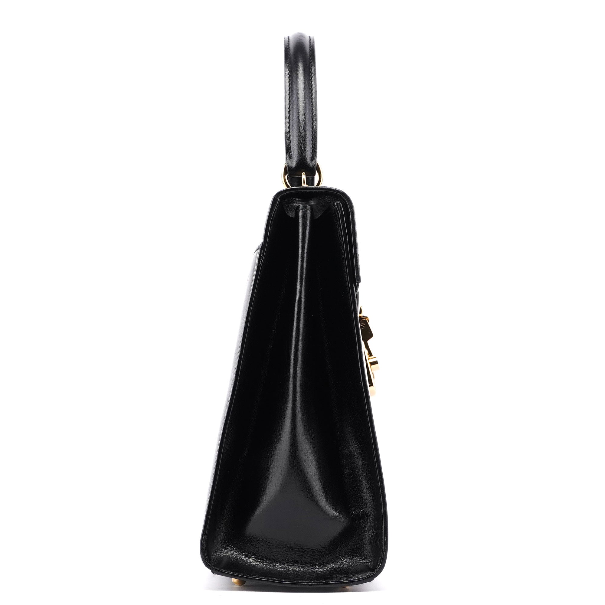 Gucci Black Calfskin Ladylock Top Handle Bag