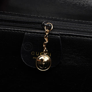 Gucci Black Calfskin Ladylock Top Handle Bag