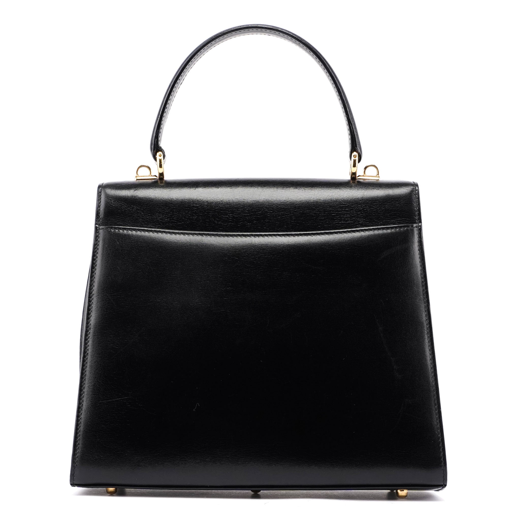 Gucci Black Calfskin Ladylock Top Handle Bag