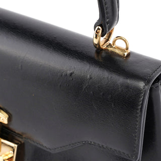 Gucci Black Calfskin Ladylock Top Handle Bag