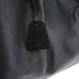 Gucci Black Calfskin Leather Pouch Tote Bag