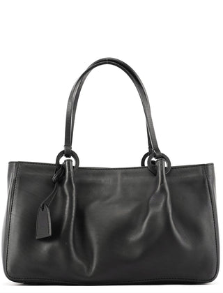 Gucci Black Calfskin Leather Pouch Tote Bag