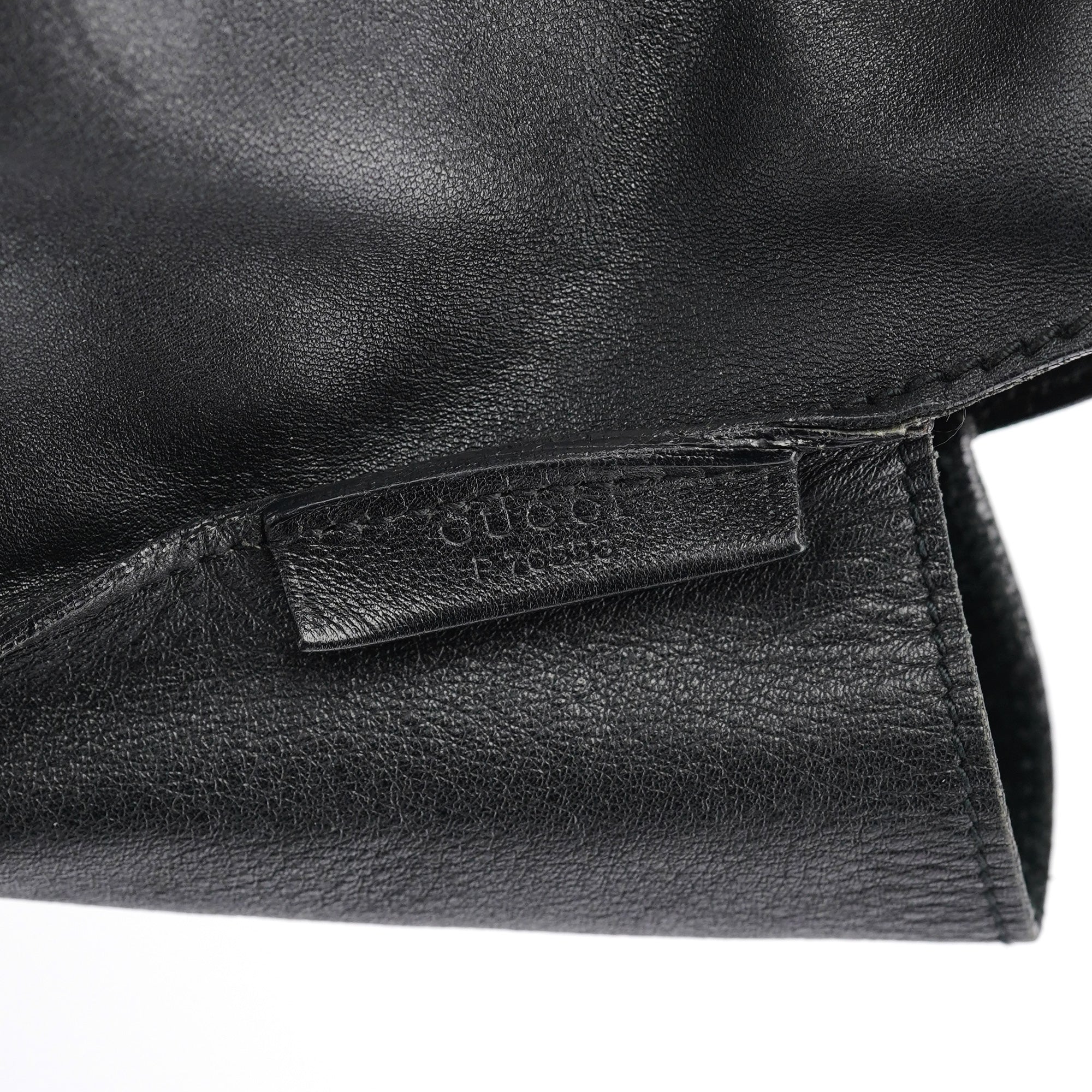Gucci Black Calfskin Ruched Shoulder Bag