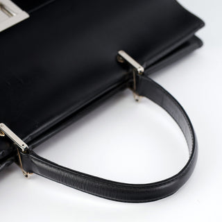 Gucci Black Calfskin Square G 2-Way Bag