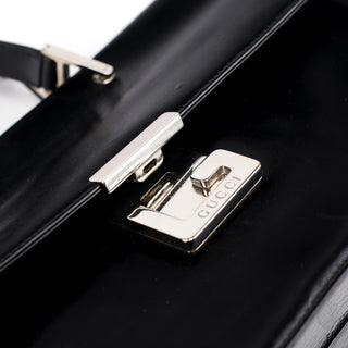 Gucci Black Calfskin Square G 2-Way Bag