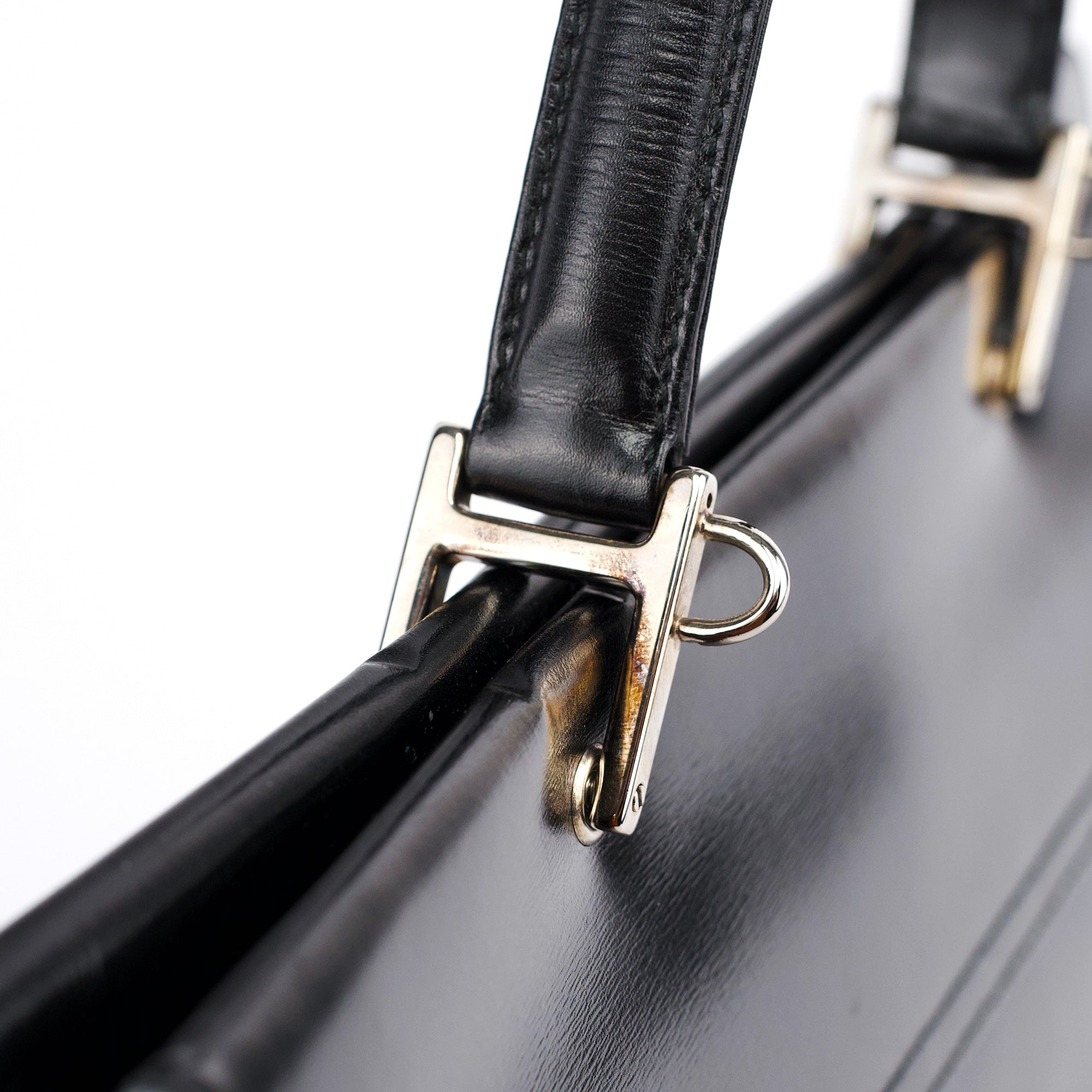 Gucci Black Calfskin Square G 2-Way Bag