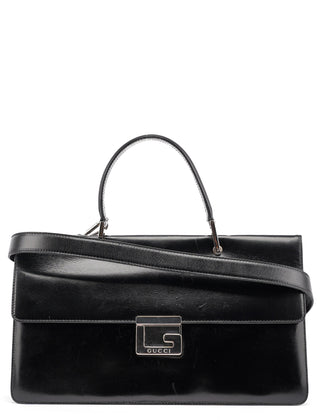Gucci Black Calfskin Square G 2-Way Bag