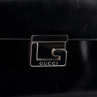 Gucci Black Calfskin Square G 2-Way Bag