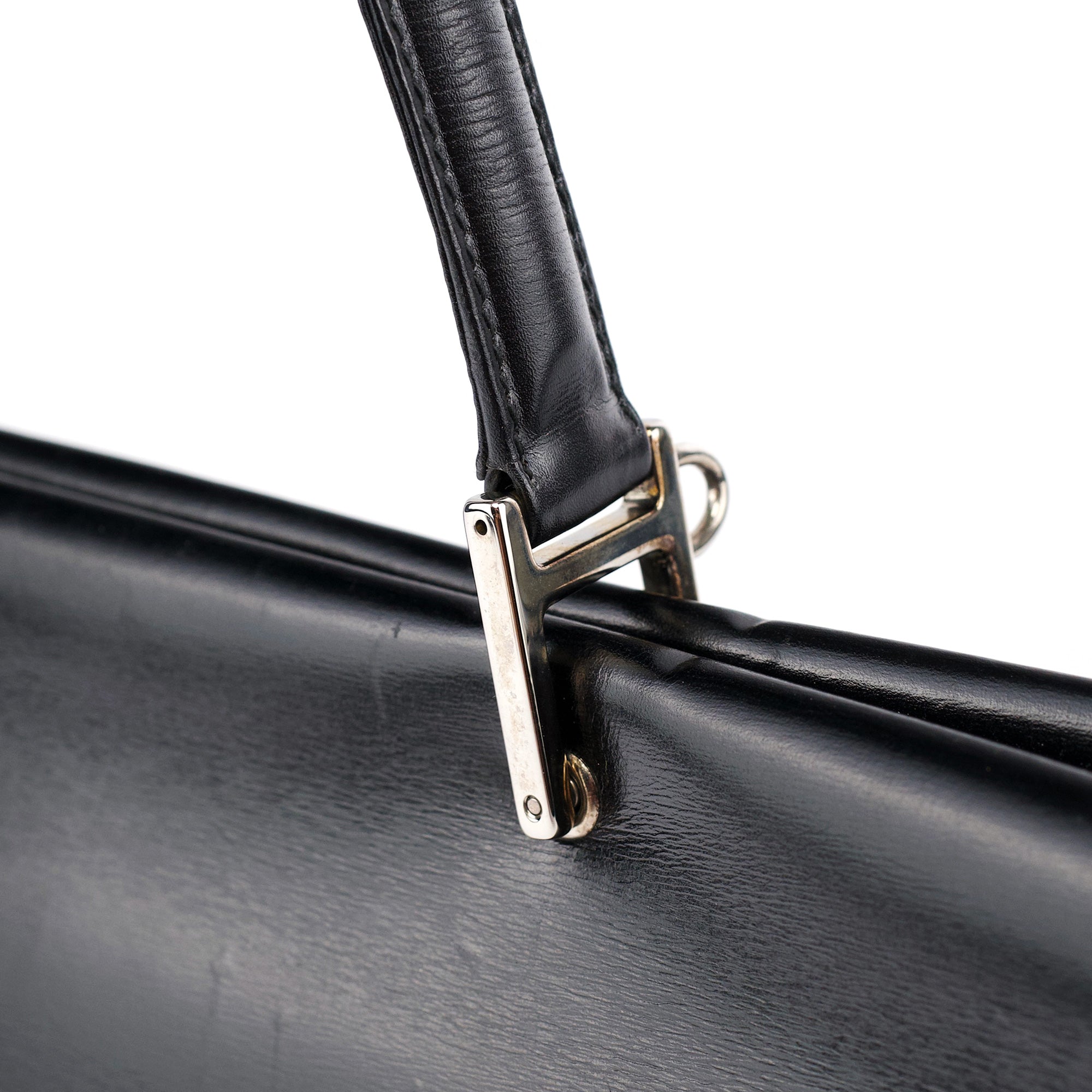 Gucci Black Calfskin Square G 2-Way Bag