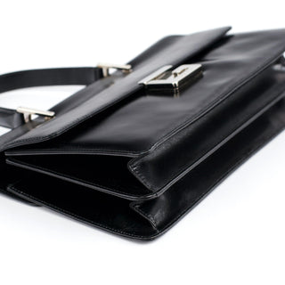 Gucci Black Calfskin Square G 2-Way Bag