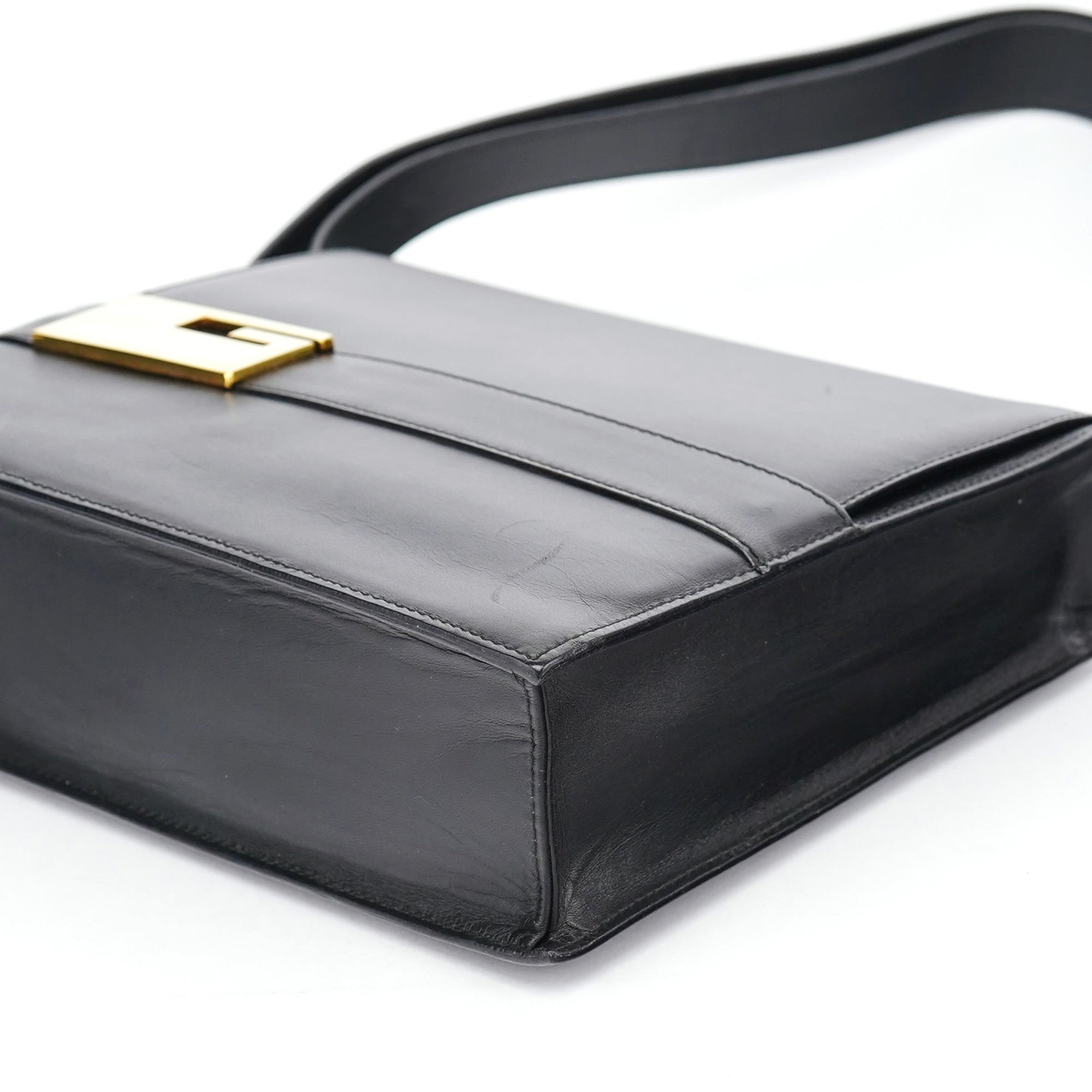 Gucci Black Calfskin Square G Shoulder Bag