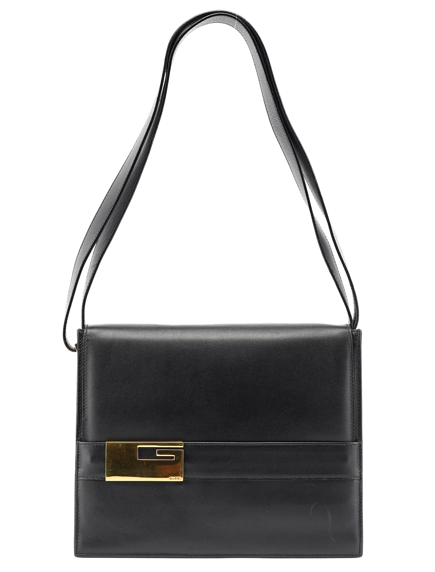 Gucci Black Calfskin Square G Shoulder Bag