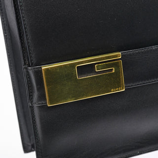 Gucci Black Calfskin Square G Shoulder Bag