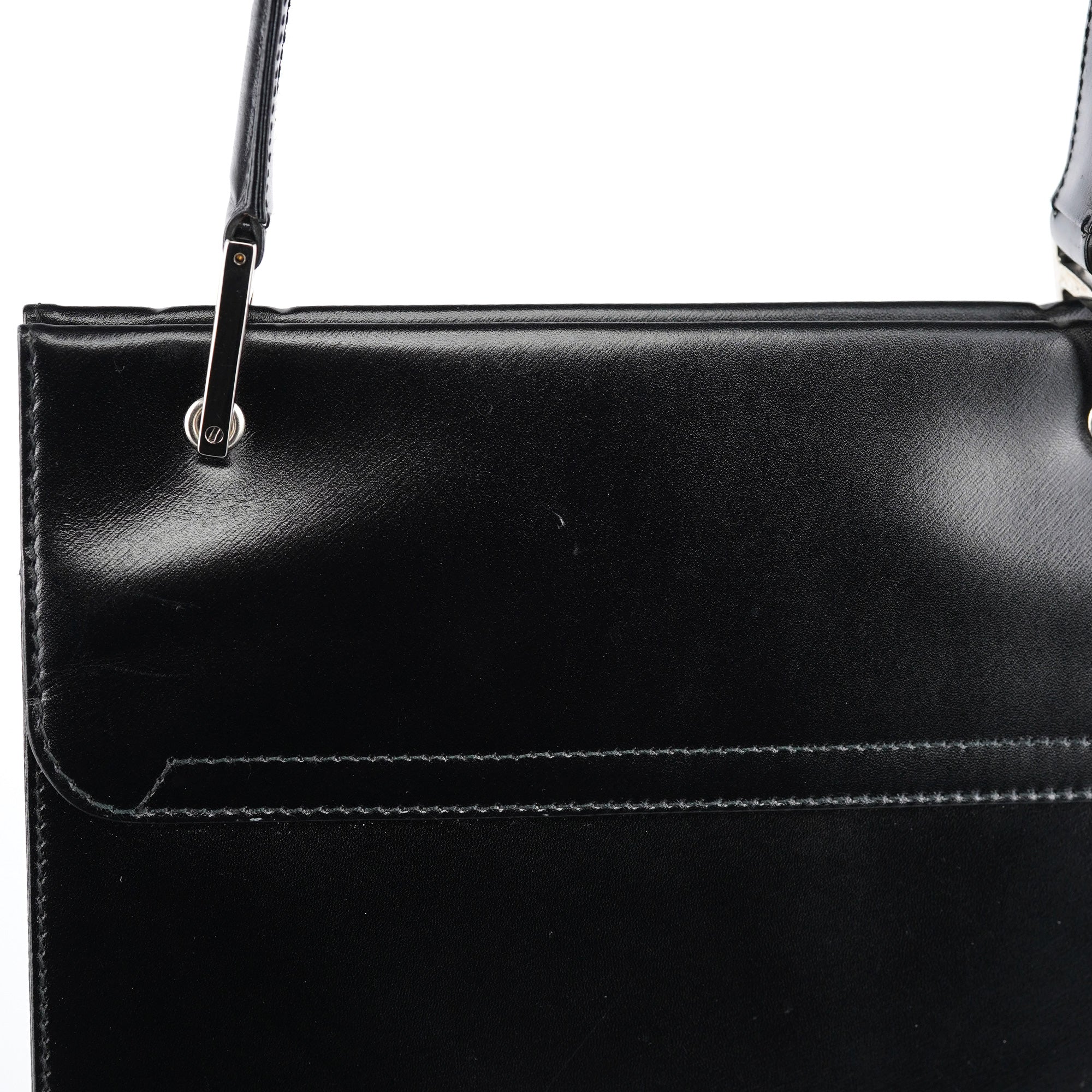 Gucci Black Calfskin Square G Shoulder Bag