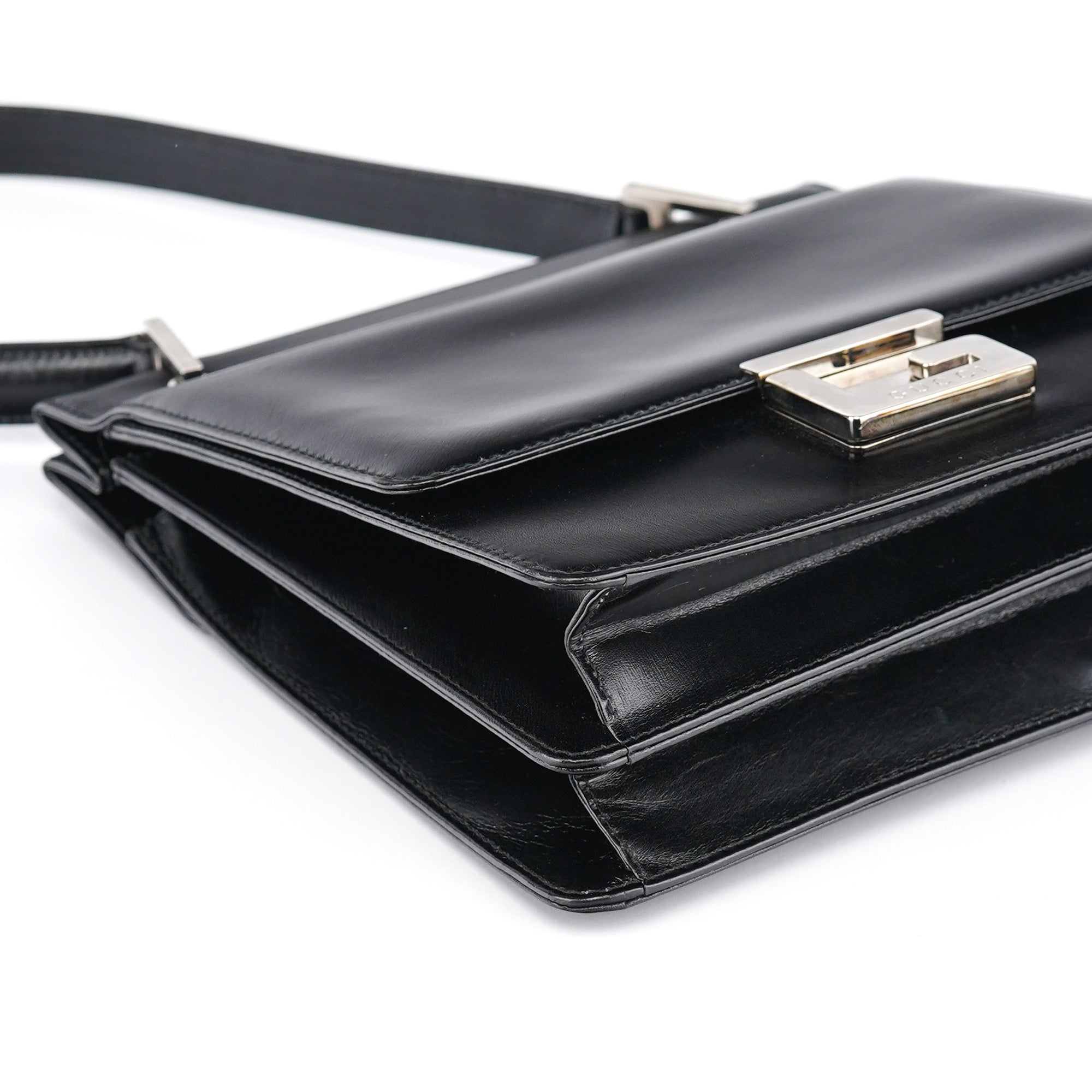 Gucci Black Calfskin Square G Shoulder Bag