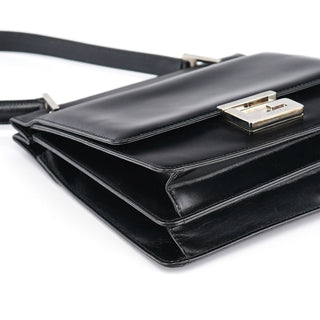 Gucci Black Calfskin Square G Shoulder Bag