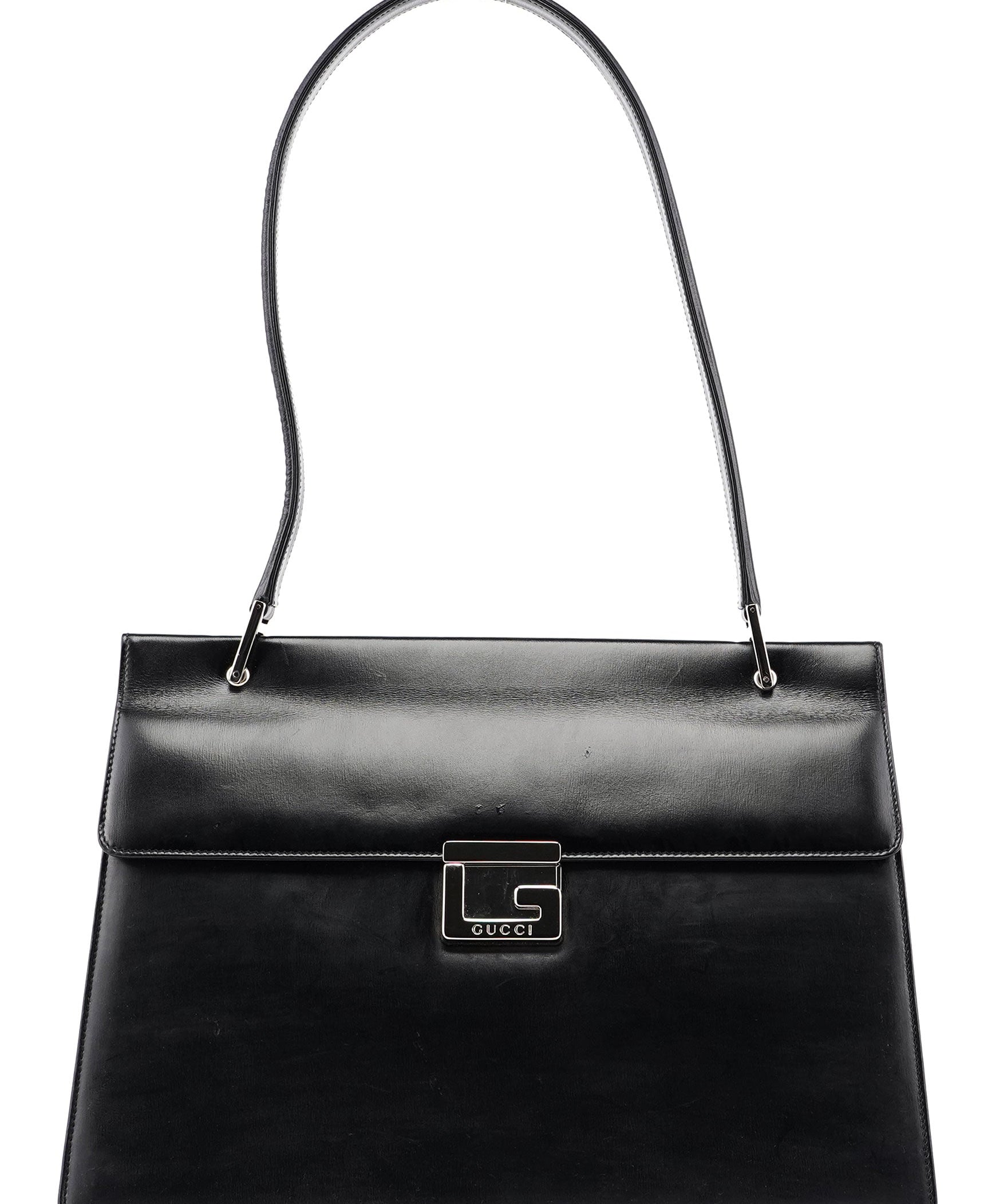 Gucci Black Calfskin Square G Shoulder Bag