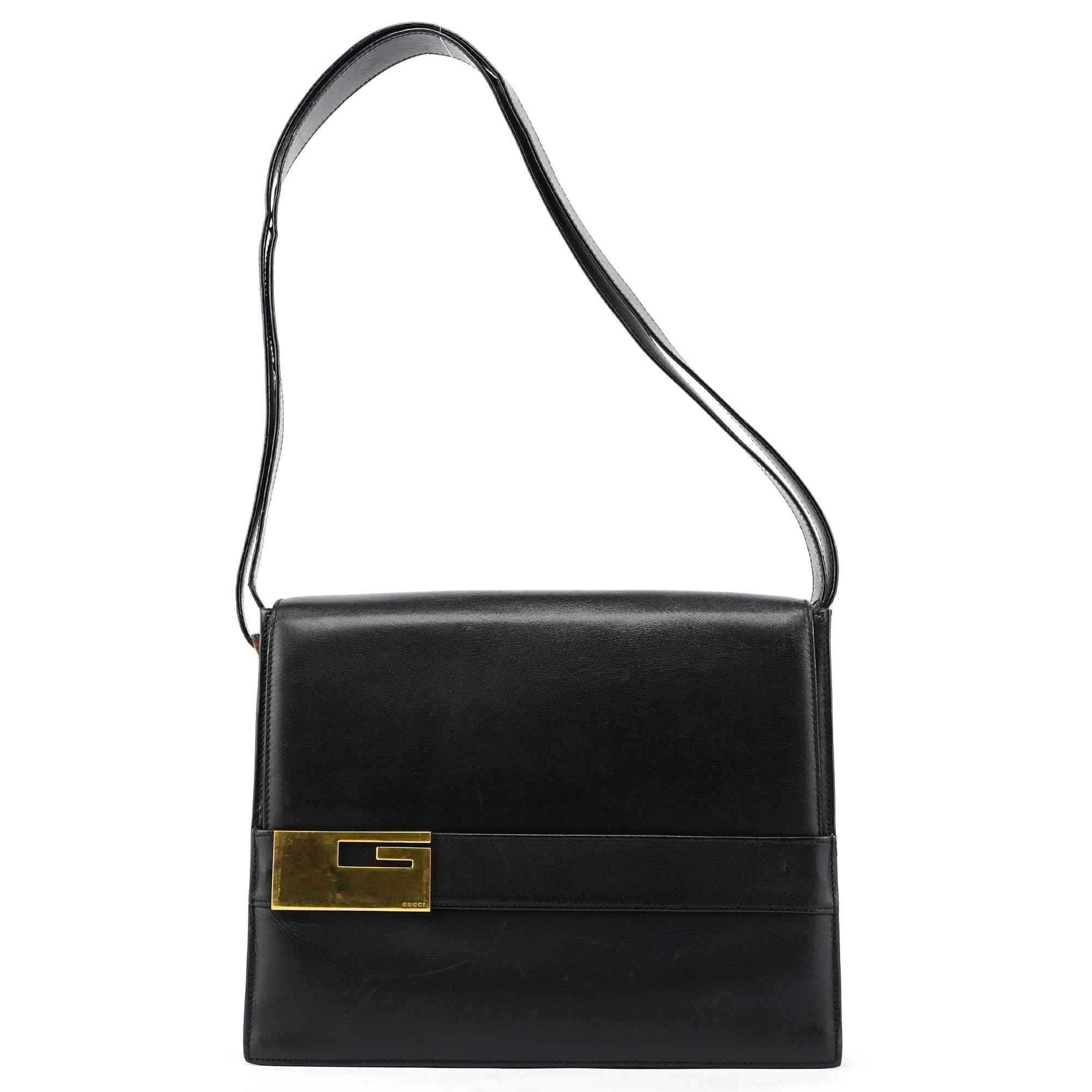 Gucci Black Calfskin Square G Shoulder Bag