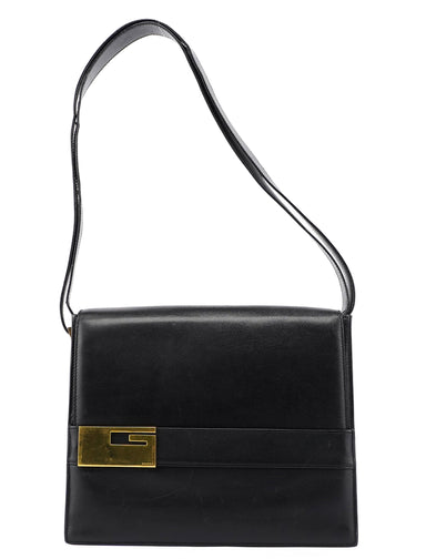 Gucci Black Calfskin Square G Shoulder Bag